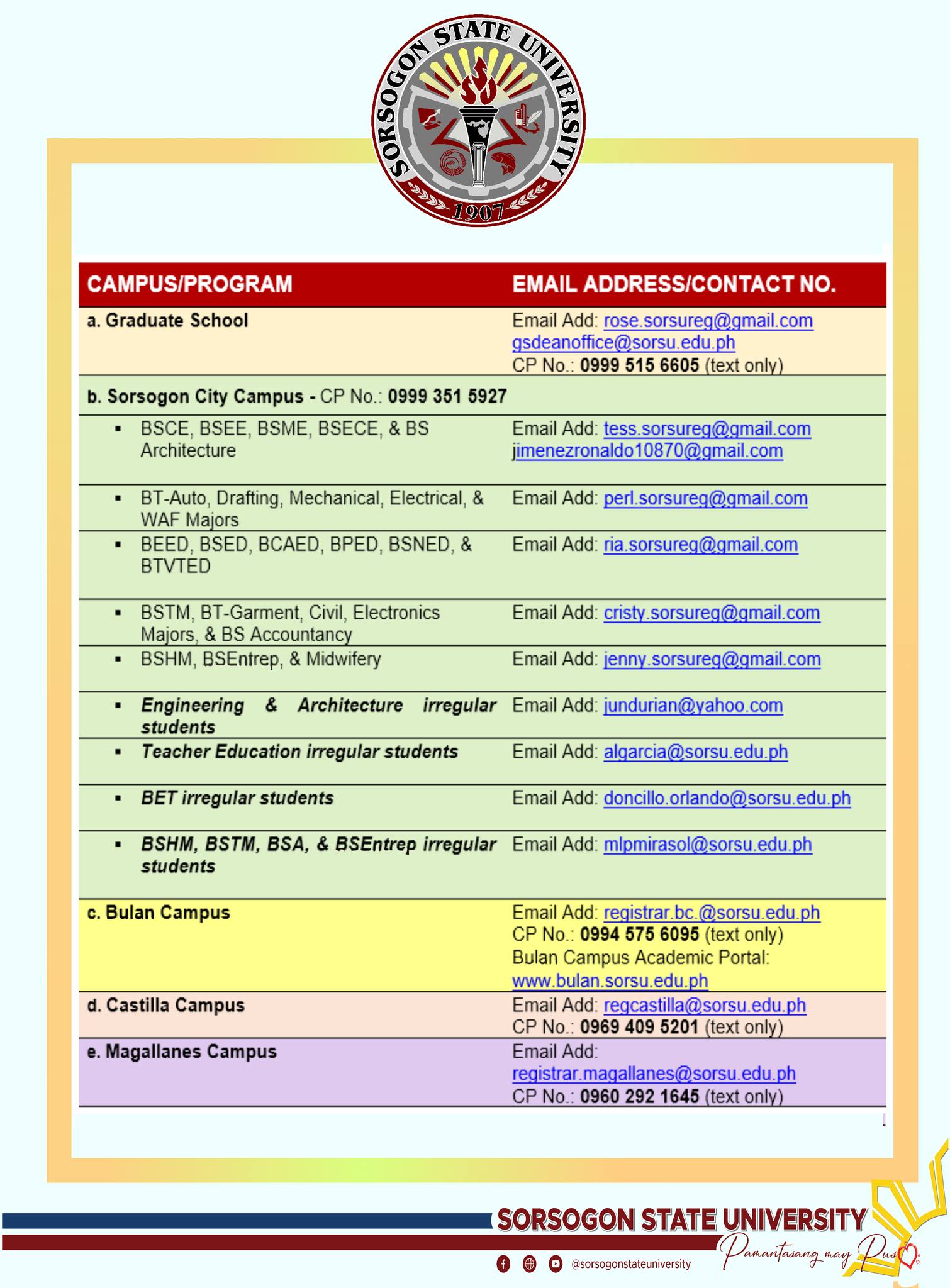 Enrolment Announcement 2